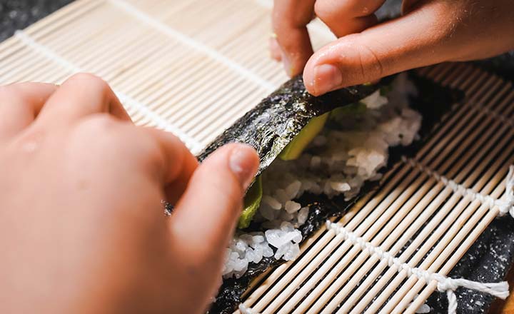 rolling your sushi on tuna night