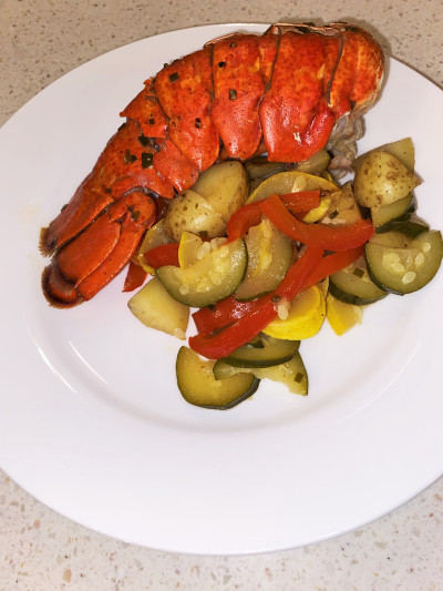 Lobster Tail & Vegetable Foil Packs